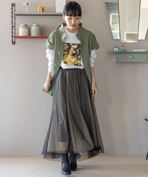 LOWRYS FARM（ローリーズファーム）の「ＬＩＦＥ＊フォトロンＴロングスリーブ　193439（Tシャツ/カットソー・レディース・グレー/ホワイト・FREE）」の3枚目の写真