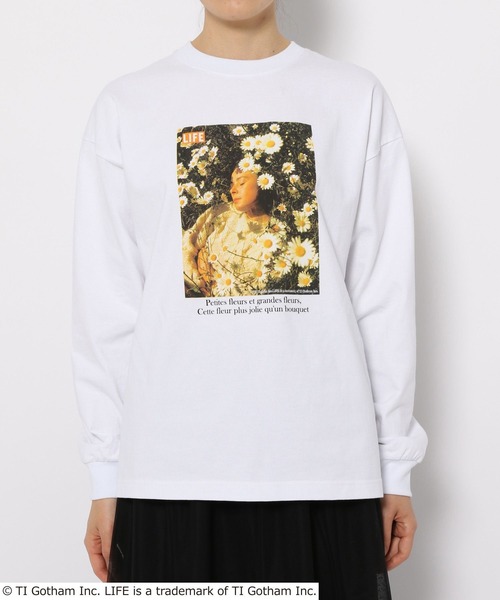 LOWRYS FARM（ローリーズファーム）の「ＬＩＦＥ＊フォトロンＴロングスリーブ　193439（Tシャツ/カットソー・レディース・グレー/ホワイト・FREE）」の8枚目の写真