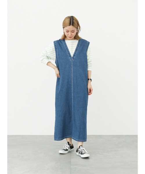 Samansa Mos2 blue（サマンサモスモスブルー）の「ボーダーロンT（Tシャツ/カットソー・レディース・グリーン/オフホワイト/ピンク/イエロー/サックスブルー・ﾌﾘ-）」の18枚目の写真