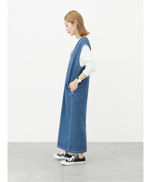 Samansa Mos2 blue（サマンサモスモスブルー）の「ボーダーロンT（Tシャツ/カットソー・レディース・グリーン/オフホワイト/ピンク/イエロー/サックスブルー・ﾌﾘ-）」の22枚目の写真