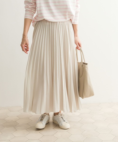 URBAN RESEARCH DOORS（アーバンリサーチドアーズ）の「ランダムプリーツロングスカート（スカート・レディース・アイボリー/ブルー系その他/ミント・MEDIUM）」の8枚目の写真