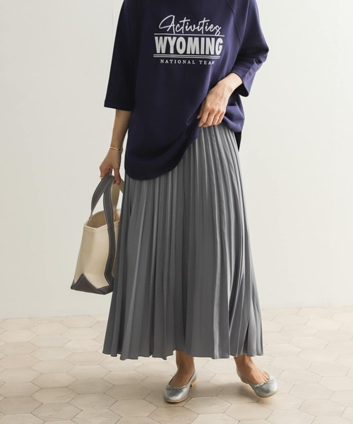 URBAN RESEARCH DOORS（アーバンリサーチドアーズ）の「ランダムプリーツロングスカート（スカート・レディース・アイボリー/ブルー系その他/ミント・MEDIUM）」の16枚目の写真