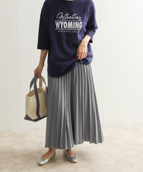 URBAN RESEARCH DOORS（アーバンリサーチドアーズ）の「ランダムプリーツロングスカート（スカート・レディース・アイボリー/ブルー系その他/ミント・MEDIUM）」の17枚目の写真