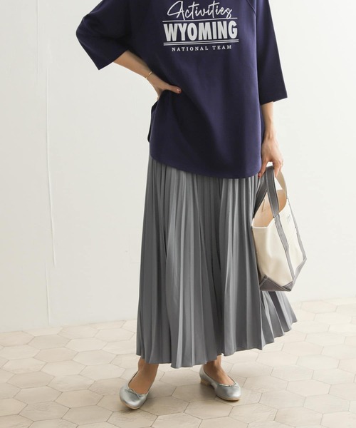 URBAN RESEARCH DOORS（アーバンリサーチドアーズ）の「ランダムプリーツロングスカート（スカート・レディース・アイボリー/ブルー系その他/ミント・MEDIUM）」の18枚目の写真