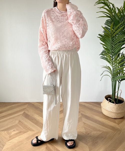 MYMOOD.（マイムード）の「ナイロントラックパンツ（その他パンツ・レディース・アイボリー/ブラック/ピンク・FREE）」の6枚目の写真