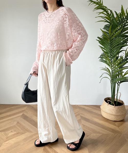 MYMOOD.（マイムード）の「ナイロントラックパンツ（その他パンツ・レディース・アイボリー/ブラック/ピンク・FREE）」の5枚目の写真