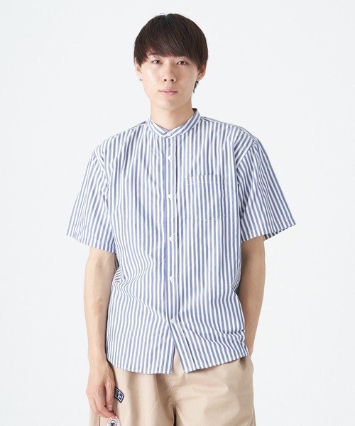 CORISCO(コリスコ)の「ブロード半袖バンドカラーシャツ(M1)(シャツ/ブラウス・メンズ・ベージュ/その他1/その他2/その他3/ブルー系その他/ホワイト/ブラック/チャコールグレー・MEDIUM/LARGE/X-LARGE)」の7枚目の写真