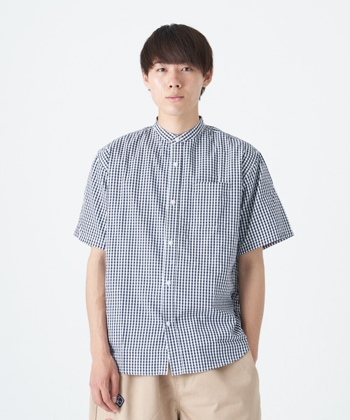 CORISCO(コリスコ)の「ブロード半袖バンドカラーシャツ(M1)(シャツ/ブラウス・メンズ・ベージュ/その他1/その他2/その他3/ブルー系その他/ホワイト/ブラック/チャコールグレー・MEDIUM/LARGE/X-LARGE)」の8枚目の写真