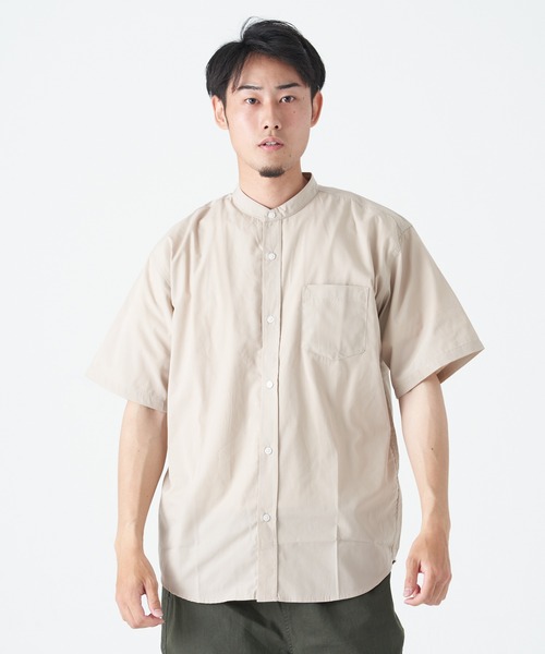 CORISCO(コリスコ)の「ブロード半袖バンドカラーシャツ(M1)(シャツ/ブラウス・メンズ・ベージュ/その他1/その他2/その他3/ブルー系その他/ホワイト/ブラック/チャコールグレー・MEDIUM/LARGE/X-LARGE)」の5枚目の写真