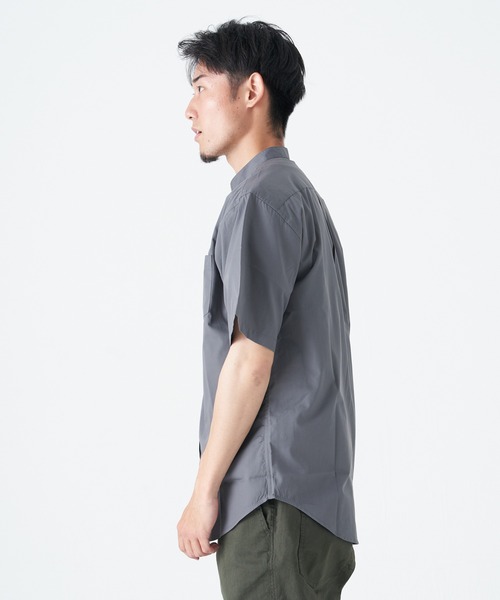 CORISCO(コリスコ)の「ブロード半袖バンドカラーシャツ(M1)(シャツ/ブラウス・メンズ・ベージュ/その他1/その他2/その他3/ブルー系その他/ホワイト/ブラック/チャコールグレー・MEDIUM/LARGE/X-LARGE)」の22枚目の写真