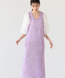 Ray BEAMS | Ray BEAMS / ライン プリント プリーツ ワンピース(ワンピース)