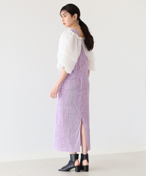 Ray BEAMS（レイビームス）の「Ray BEAMS / ライン プリント プリーツ ワンピース（ワンピース・レディース・ホワイト/ラベンダー・ONE SIZE）」の19枚目の写真