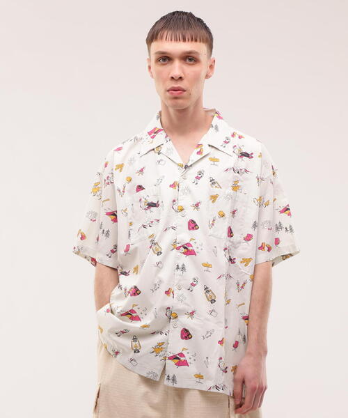 MANASTASH(マナスタッシュ)の「MANASTASH/マナスタッシュ/アロハシャツ キャンプ(シャツ/ブラウス・メンズ・ホワイト/ブルー・M/L/XL)」の18枚目の写真