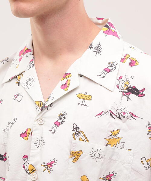 MANASTASH(マナスタッシュ)の「MANASTASH/マナスタッシュ/アロハシャツ キャンプ(シャツ/ブラウス・メンズ・ホワイト/ブルー・M/L/XL)」の12枚目の写真