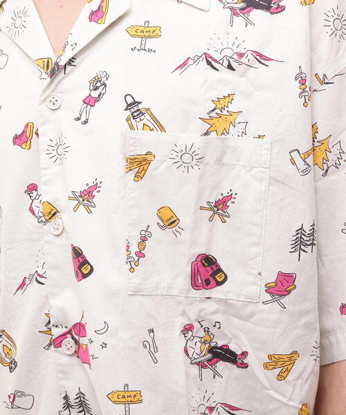 MANASTASH(マナスタッシュ)の「MANASTASH/マナスタッシュ/アロハシャツ キャンプ(シャツ/ブラウス・メンズ・ホワイト/ブルー・M/L/XL)」の13枚目の写真