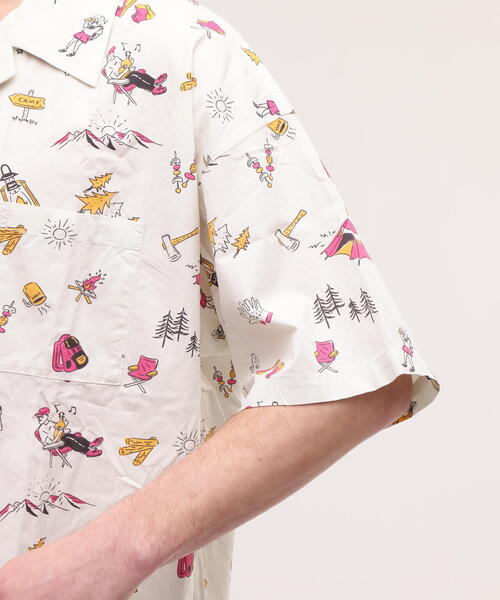 MANASTASH(マナスタッシュ)の「MANASTASH/マナスタッシュ/アロハシャツ キャンプ(シャツ/ブラウス・メンズ・ホワイト/ブルー・M/L/XL)」の14枚目の写真