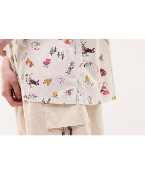 MANASTASH(マナスタッシュ)の「MANASTASH/マナスタッシュ/アロハシャツ キャンプ(シャツ/ブラウス・メンズ・ホワイト/ブルー・M/L/XL)」の15枚目の写真