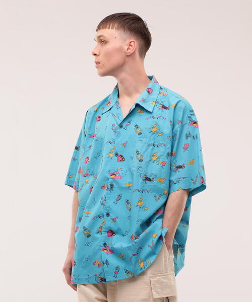 MANASTASH(マナスタッシュ)の「MANASTASH/マナスタッシュ/アロハシャツ キャンプ(シャツ/ブラウス・メンズ・ホワイト/ブルー・M/L/XL)」の17枚目の写真