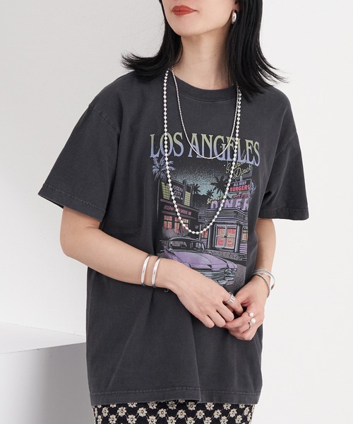 GOOD ROCK SPEED(グッドロックスピード)の「【GOOD ROCK SPEED/グッドロックスピード】CITY Tee(Tシャツ/カットソー・レディース・ブラック/グレー/ホワイト・FREE)」の1枚目の写真