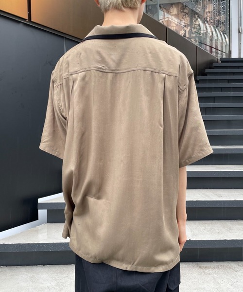 CIAOPANIC（チャオパニック）の「レーヨンボーリングオープンカラーシャツ（シャツ/ブラウス・レディース・カーキ/イエロー/ピンク・MEDIUM/LARGE）」の7枚目の写真