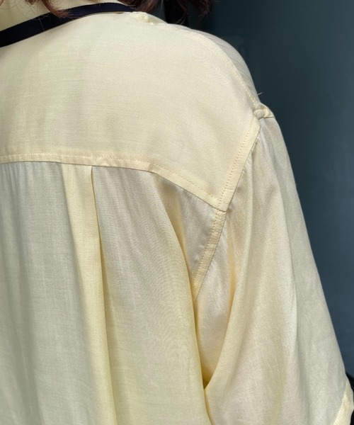 CIAOPANIC（チャオパニック）の「レーヨンボーリングオープンカラーシャツ（シャツ/ブラウス・レディース・カーキ/イエロー/ピンク・MEDIUM/LARGE）」の11枚目の写真