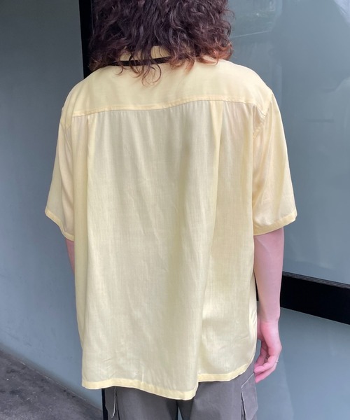 CIAOPANIC（チャオパニック）の「レーヨンボーリングオープンカラーシャツ（シャツ/ブラウス・レディース・カーキ/イエロー/ピンク・MEDIUM/LARGE）」の10枚目の写真