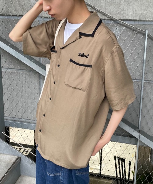 CIAOPANIC（チャオパニック）の「レーヨンボーリングオープンカラーシャツ（シャツ/ブラウス・レディース・カーキ/イエロー/ピンク・MEDIUM/LARGE）」の15枚目の写真