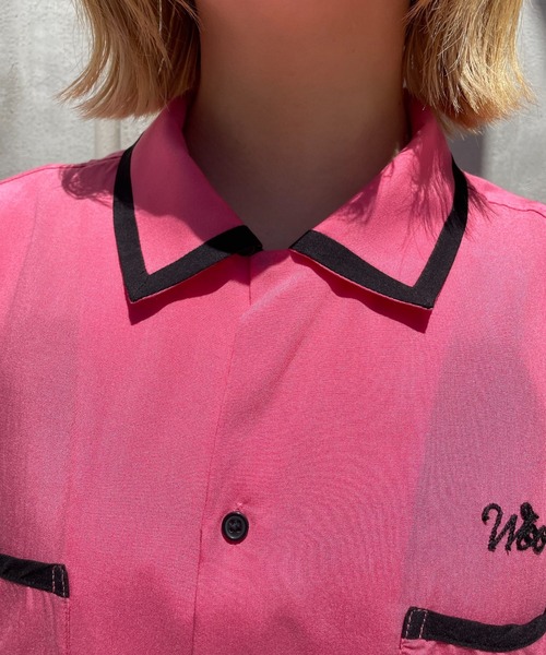 CIAOPANIC（チャオパニック）の「レーヨンボーリングオープンカラーシャツ（シャツ/ブラウス・レディース・カーキ/イエロー/ピンク・MEDIUM/LARGE）」の13枚目の写真