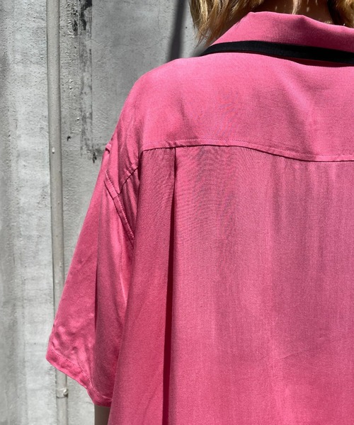 CIAOPANIC（チャオパニック）の「レーヨンボーリングオープンカラーシャツ（シャツ/ブラウス・レディース・カーキ/イエロー/ピンク・MEDIUM/LARGE）」の14枚目の写真