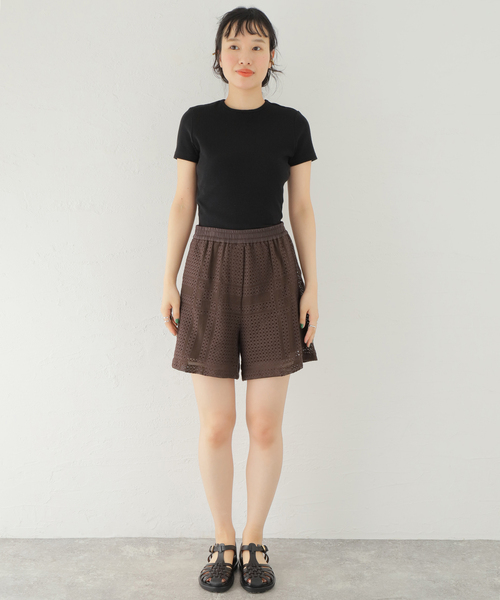 TELA（テラ）の「【TELA/テラ】メッシュ ショートパンツ（その他パンツ・レディース・ブラウン・40）」の11枚目の写真