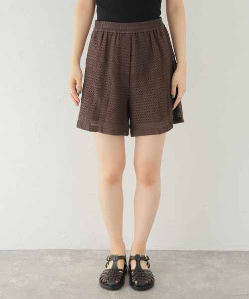TELA（テラ）の「【TELA/テラ】メッシュ ショートパンツ（その他パンツ・レディース・ブラウン・40）」の2枚目の写真