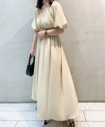 JUNOAH | クロスリボン2wayウエストギャザーフレアワンピース(ワンピース)