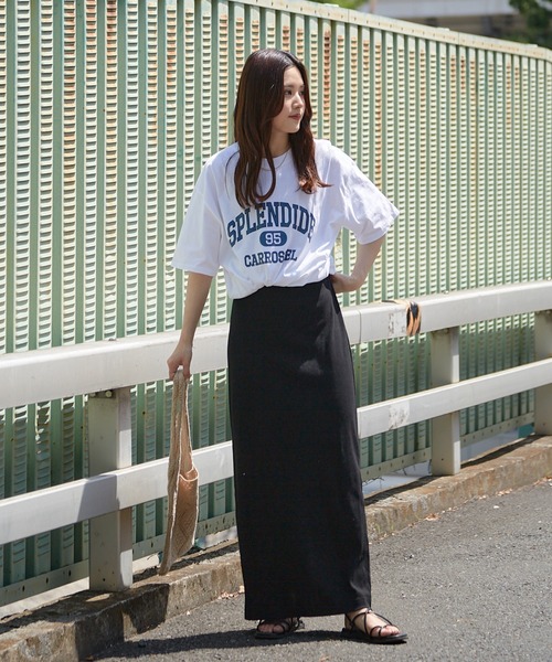 Shelly island（シェリーアイランド）の「コットンエンボスロングタイトスカート（スカート・レディース・ブラック/ブルー/ベージュ・M）」の13枚目の写真