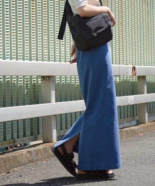 Shelly island（シェリーアイランド）の「コットンエンボスロングタイトスカート（スカート・レディース・ブラック/ブルー/ベージュ・M）」の15枚目の写真