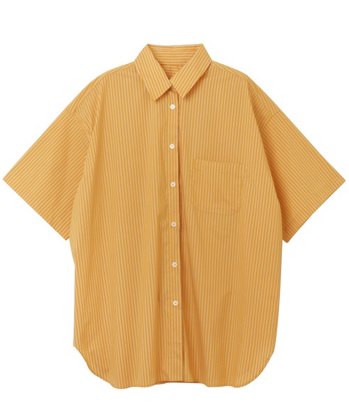 セール】ストライプ半袖カラーシャツ（シャツ/ブラウス）｜andme