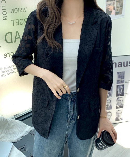 ABITOKYO(アビトーキョー)の「シアージャガードテーラージャケット(テーラードジャケット・レディース・ホワイト/ブラック・M/L)」の15枚目の写真