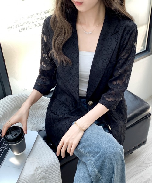 ABITOKYO(アビトーキョー)の「シアージャガードテーラージャケット(テーラードジャケット・レディース・ホワイト/ブラック・M/L)」の17枚目の写真