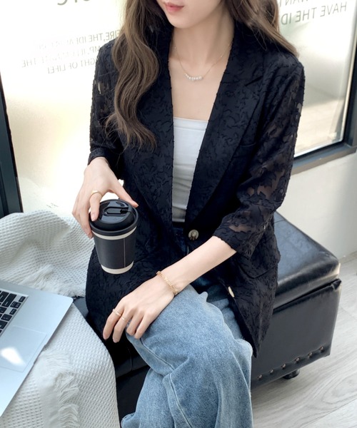 ABITOKYO(アビトーキョー)の「シアージャガードテーラージャケット(テーラードジャケット・レディース・ホワイト/ブラック・M/L)」の18枚目の写真