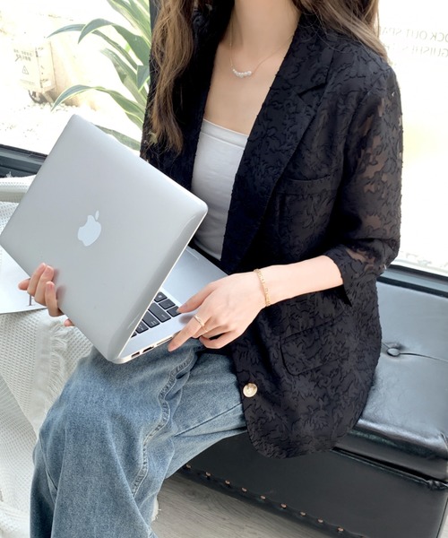ABITOKYO(アビトーキョー)の「シアージャガードテーラージャケット(テーラードジャケット・レディース・ホワイト/ブラック・M/L)」の12枚目の写真