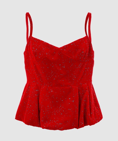 BELPER(ベルパー)の「VELVET CAMISOLE(キャミソール・レディース・ブラック/レッド・2)」の1枚目の写真