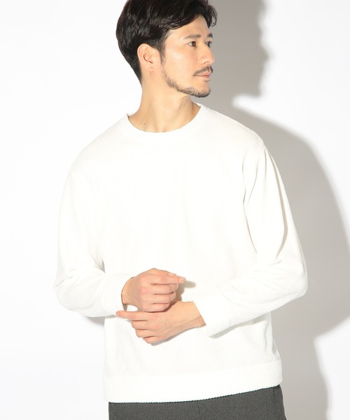 UNION STATION（ユニオンステーション）の「クルーネックモールニット/ハンドウォッシャブル（ニット/セーター・メンズ・グリーン/ネイビー/ブラウン/チャコールグレー/ブルー/ホワイト・L/LL/M）」の10枚目の写真