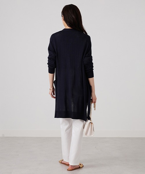 BELLUNA PLUS（ベルーナ）の「ヒンヤリ冷感！洗えるロング丈カーディガン（カーディガン/ボレロ・レディース・ネイビー/アイボリー/ロイヤルブルー/セージグリーン/イエロー/ラベンダー/ネイビー系/ピンクベージュ・MEDIUM/LARGE/X-LARGE/SMALL）」の18枚目の写真