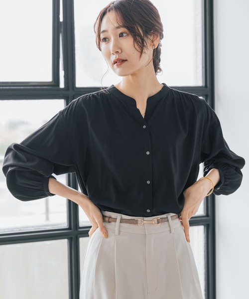 セール】さらさらリラックスブラウス長袖/906638（シャツ/ブラウス