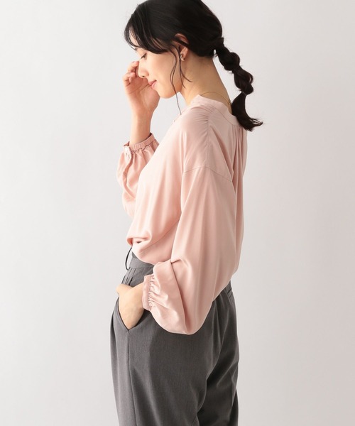 セール】さらさらリラックスブラウス長袖/906638（シャツ/ブラウス