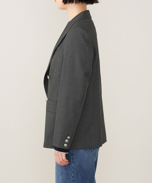 セール】quaranciel:〈洗濯機可能〉ハンサム ダブルブレスト ブレザー