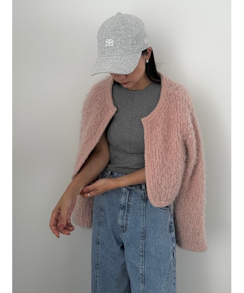 SNIDEL（スナイデル）の「ファーライクニットジャケット（その他アウター・レディース・アイボリー/コーラルピンク/ラベンダー・FREE）」の9枚目の写真