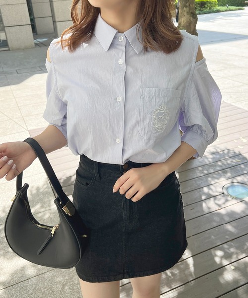 apres jour（アプレジュール）の「刺繍2WAYスリーブブラウス【ZOZOTOWN限定アイテム】（シャツ/ブラウス・レディース・オフホワイト/サックスブルー/ネイビー/ピンクベージュ/ピンク系その他・フリー/X-LARGE）」の21枚目の写真