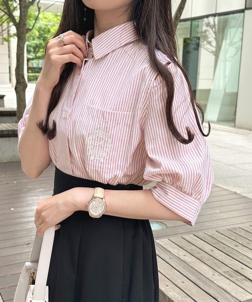 apres jour（アプレジュール）の「刺繍2WAYスリーブブラウス【ZOZOTOWN限定アイテム】（シャツ/ブラウス・レディース・オフホワイト/サックスブルー/ネイビー/ピンクベージュ/ピンク系その他・フリー/X-LARGE）」の17枚目の写真