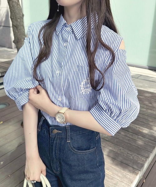 apres jour（アプレジュール）の「刺繍2WAYスリーブブラウス【ZOZOTOWN限定アイテム】（シャツ/ブラウス・レディース・オフホワイト/サックスブルー/ネイビー/ピンクベージュ/ピンク系その他・フリー/X-LARGE）」の13枚目の写真