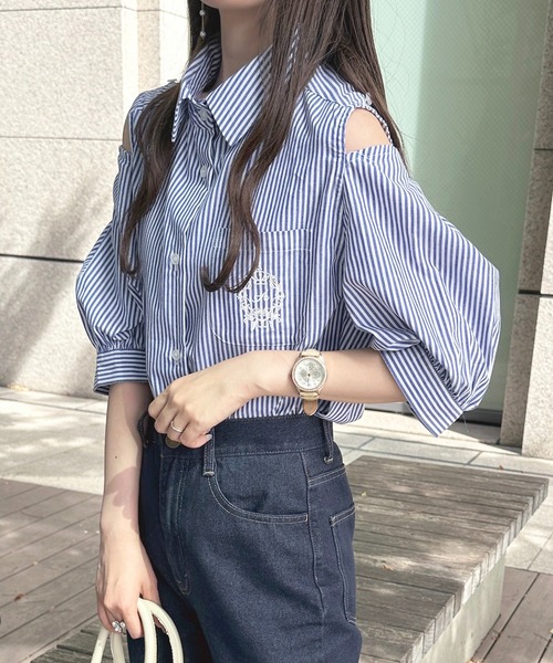 apres jour（アプレジュール）の「刺繍2WAYスリーブブラウス【ZOZOTOWN限定アイテム】（シャツ/ブラウス・レディース・オフホワイト/サックスブルー/ネイビー/ピンクベージュ/ピンク系その他・フリー/X-LARGE）」の20枚目の写真